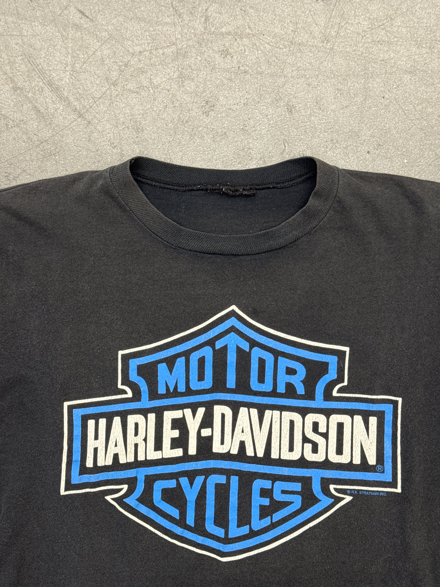 90S HARLEY-DAVIDSON BLUE FLAME LS TEE CHICAGO, ILLINOIS (PULLED TAG)