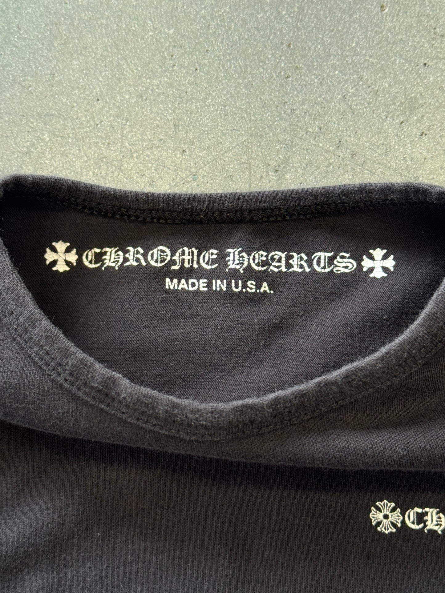 CHROME HEARTS MATTY BOY FLAME CROP WOMENS LS TEE