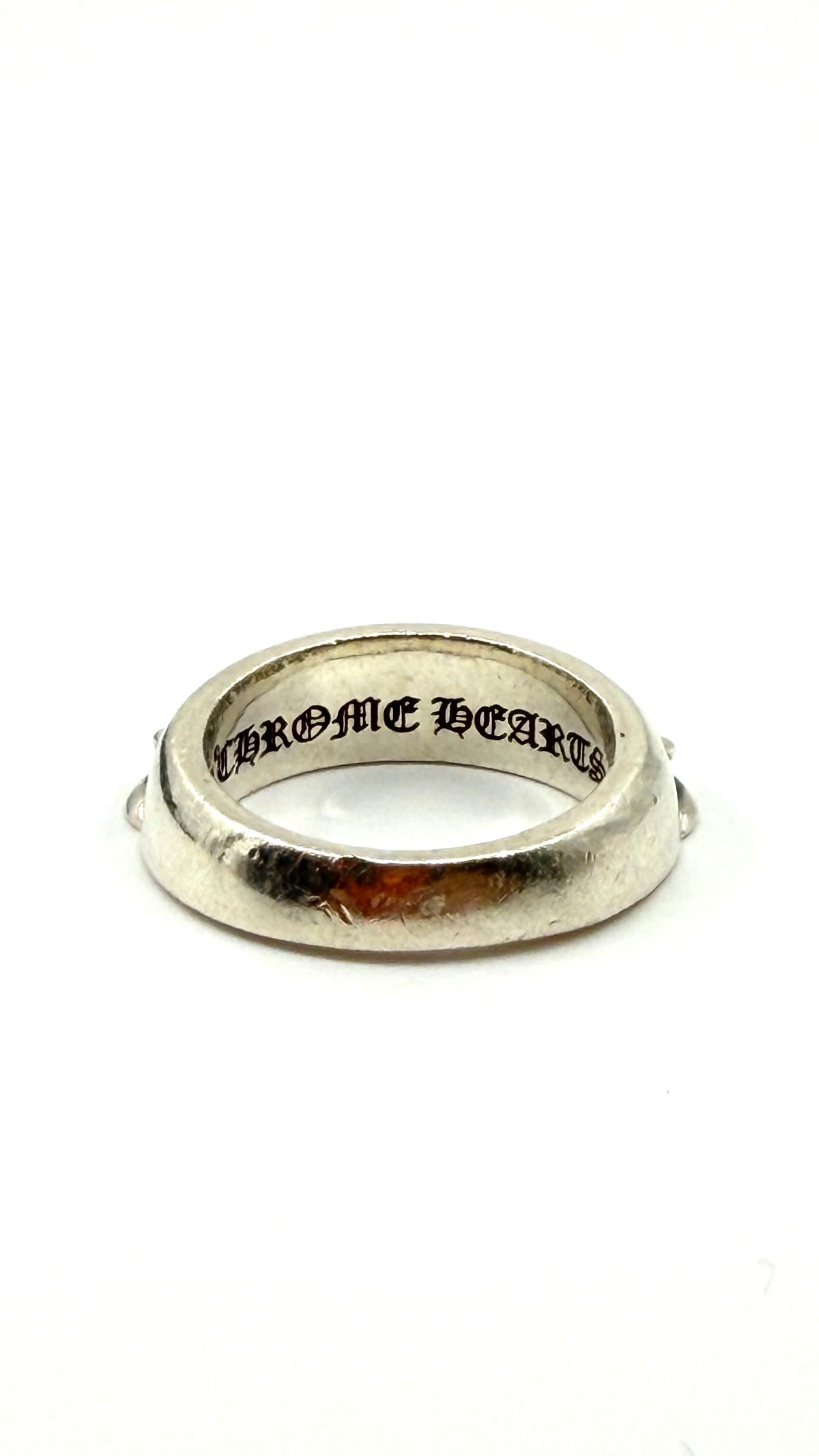 CHROME HEARTS SILVER HALF CLASSIC FLORAL RING