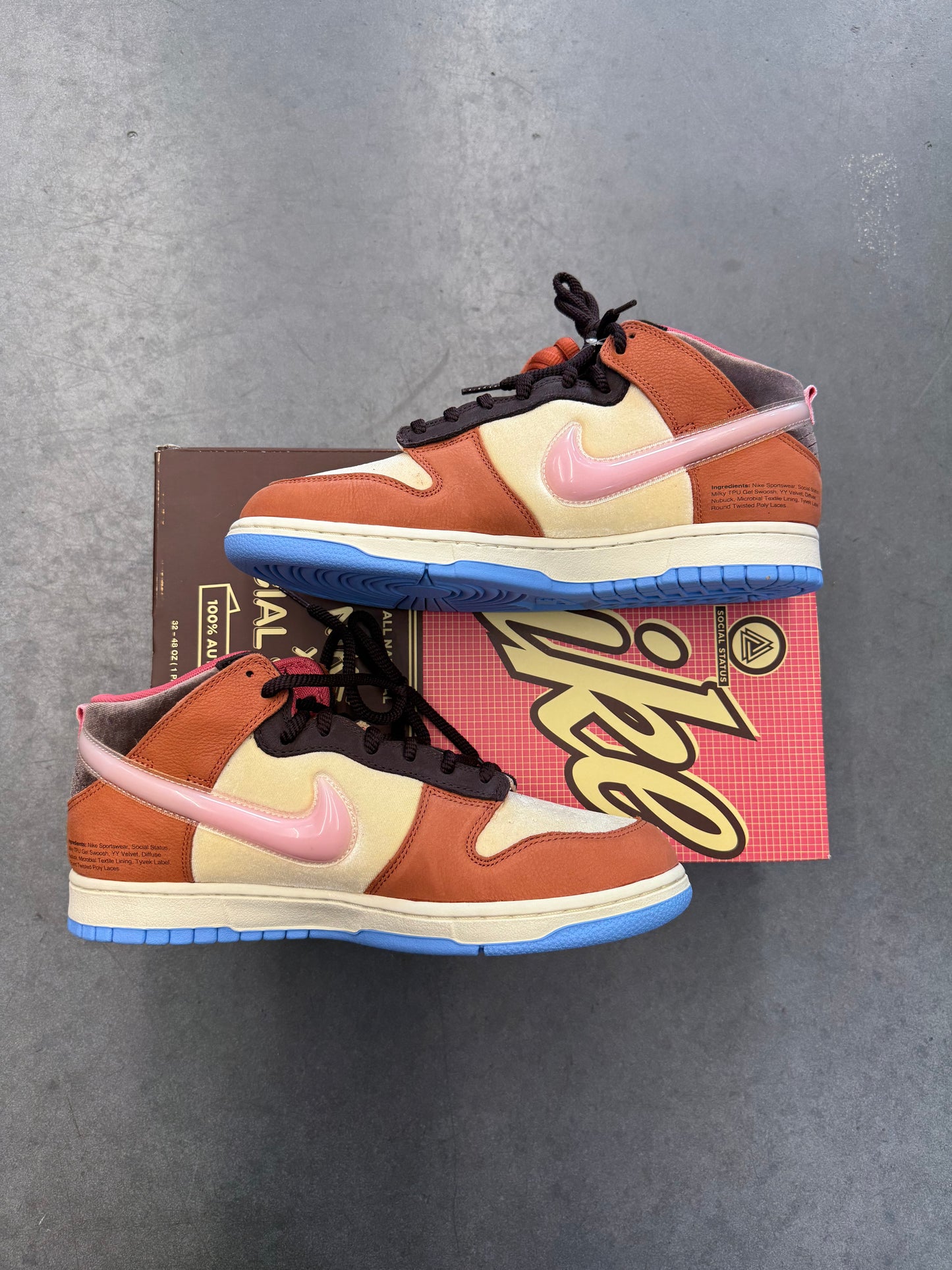 2021 SIZE 11 NIKE DUNK MID SOCIAL STATUS FREE LUNCH CHOCOLATE MILK (NEW WITH BOX)