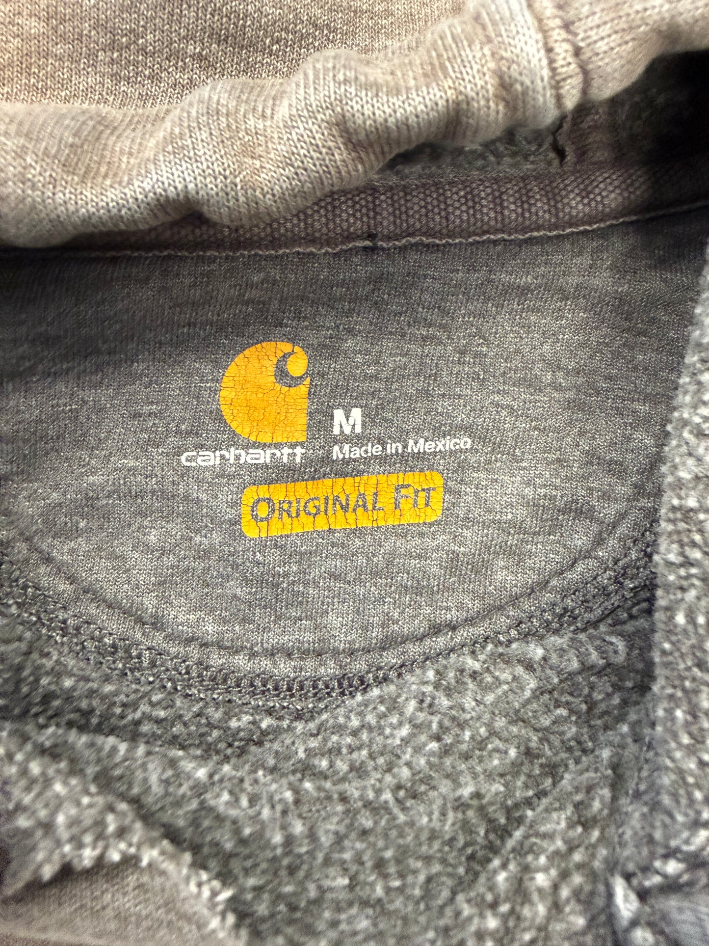 Y2K CARHARTT DISTRESSED AND FADED PULLOVER HOODIE (PRINT TAG)