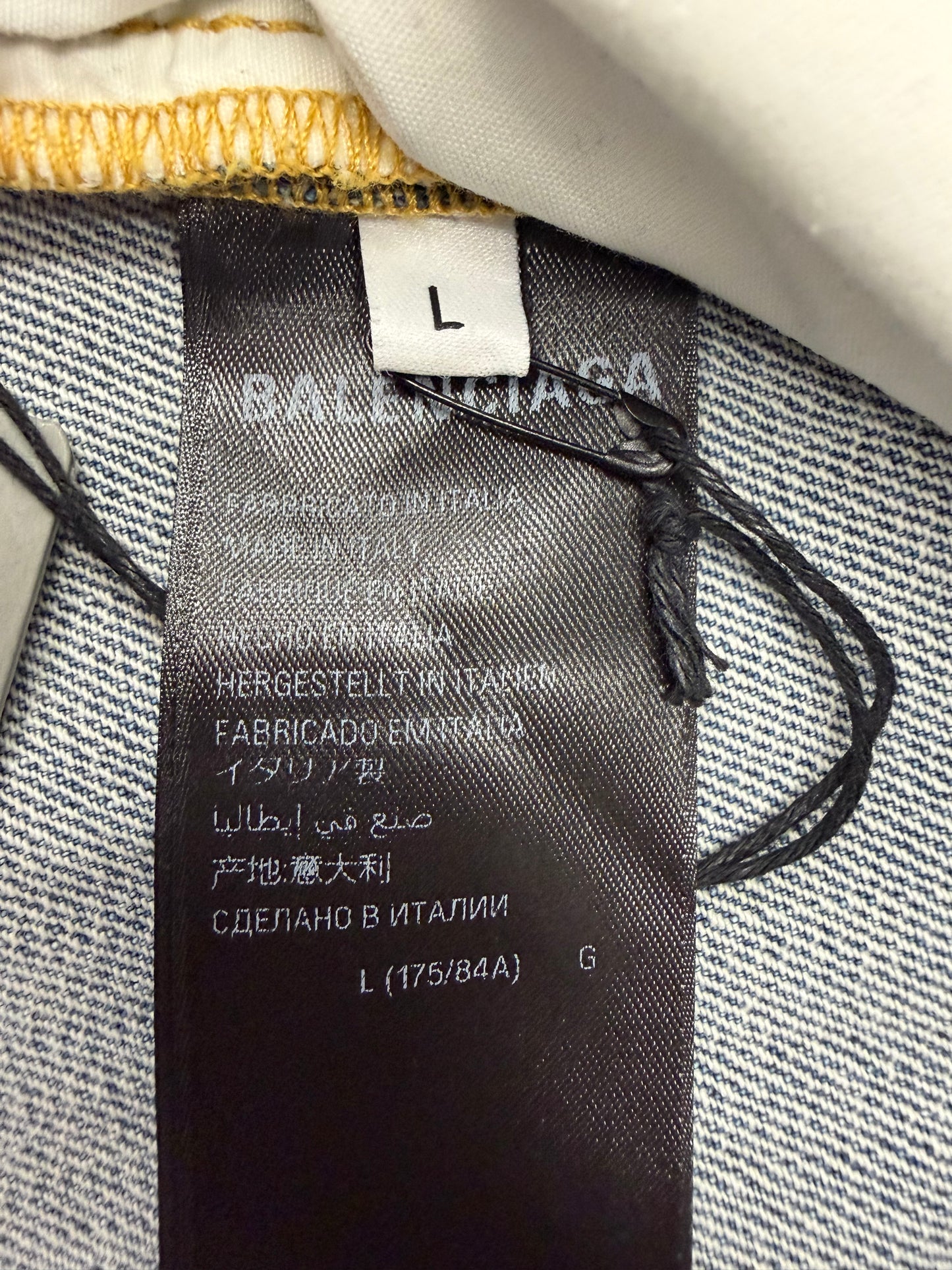 BALENCIAGA WIDE LEG BAGGY DRAWSTRING JEANS - LIGHT WASH