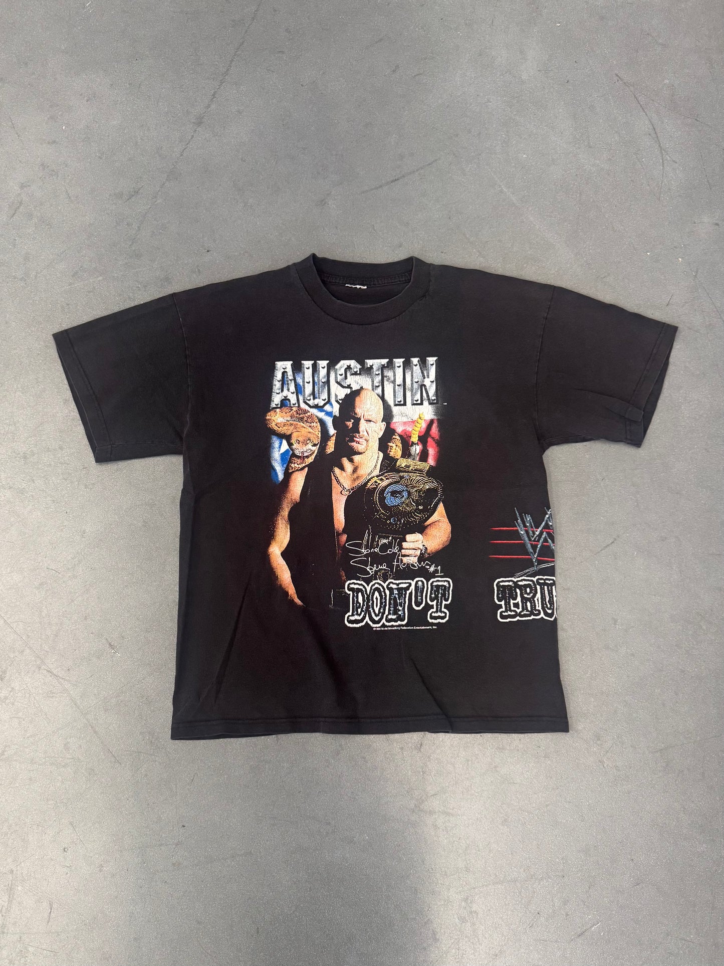 1999 WWF STONE COLD STEVE AUSTIN DONT TRUST ANYBODY! TEE (CUT TAG)