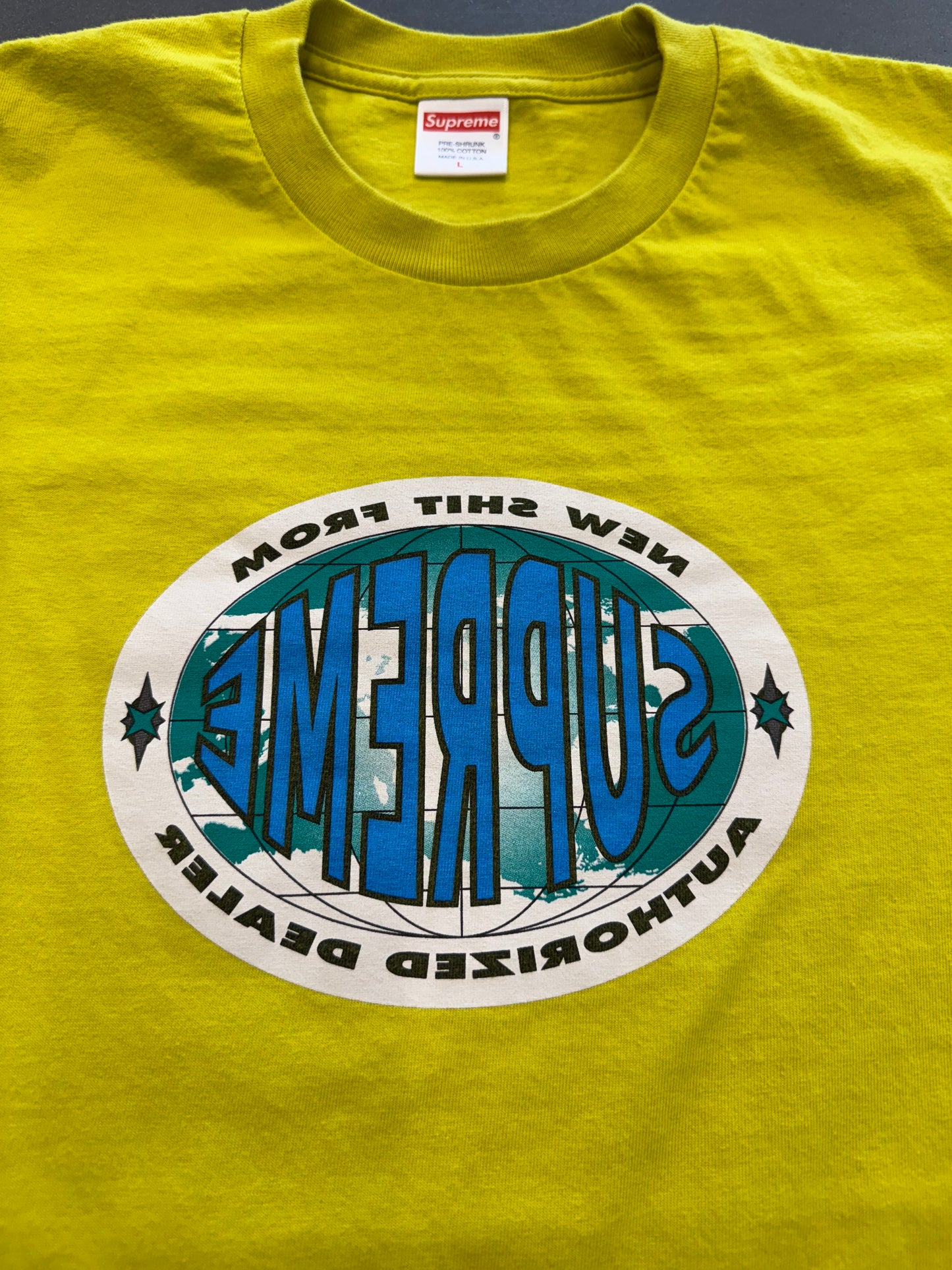 FW19 SUPREME NEW SHIT TEE - SULFUR YELLOW