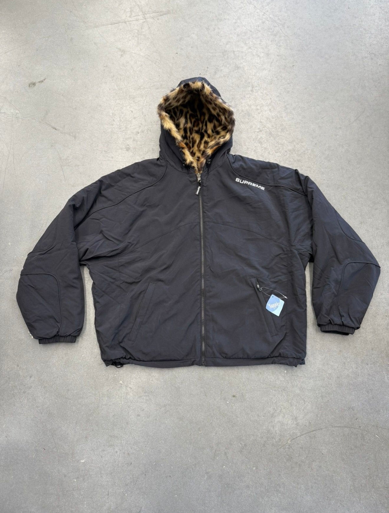 SS25 SUPREME FAUX FUR REVERSIBLE HOODED TRACK JACKET - NWT