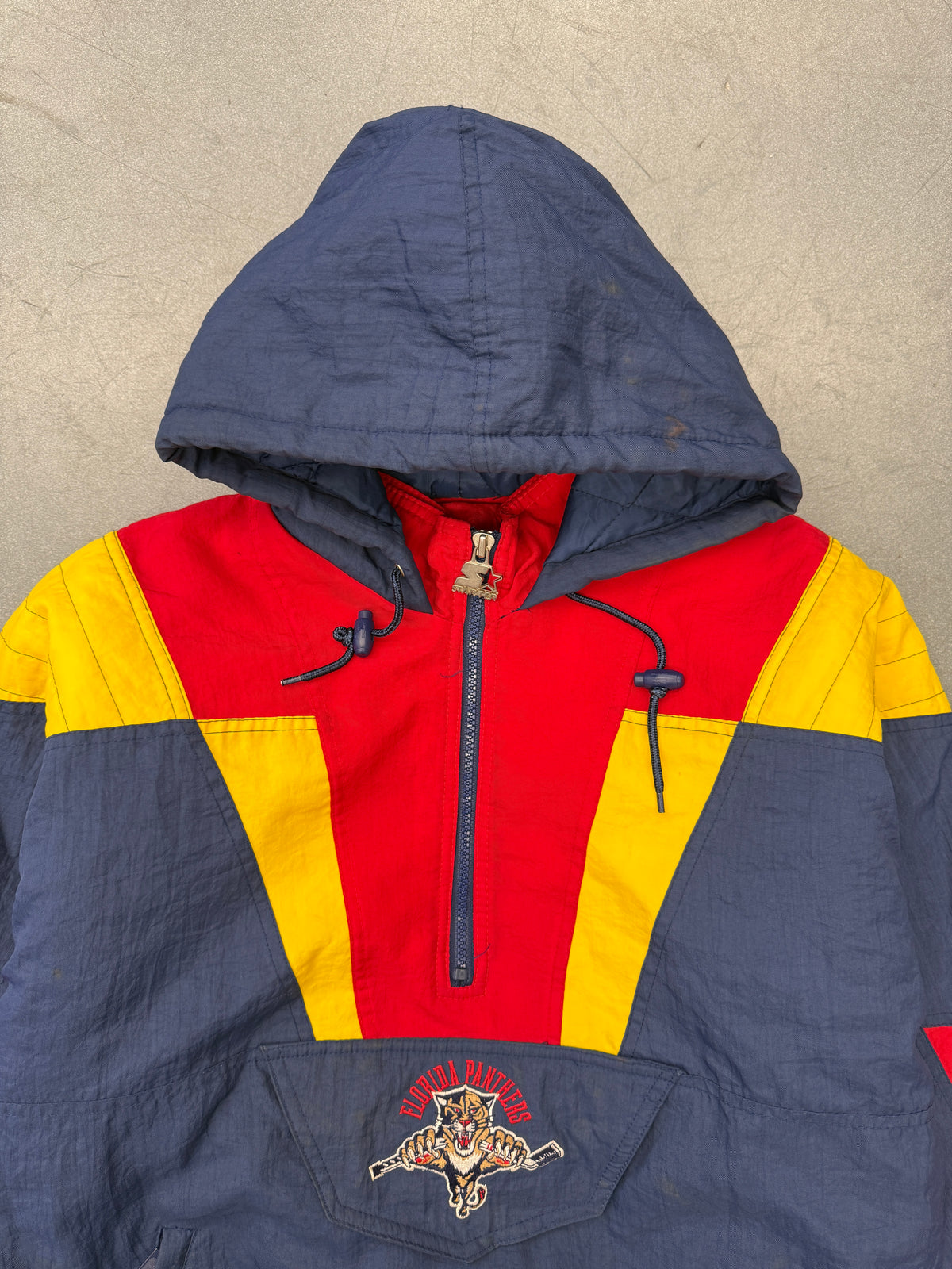 90S NHL FLORIDA PANTHERS STARTER HALF-ZIP PUFFER JACKET (GOLD EMBLEM)