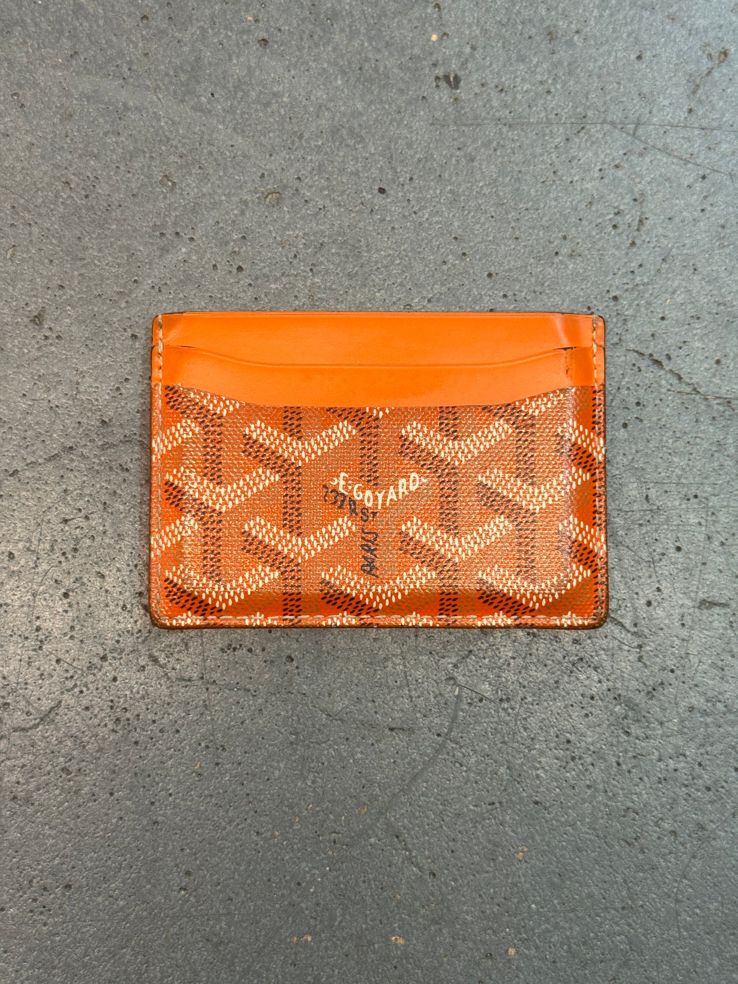 GOYARD SAINT SULPICE CARD HOLDER - ORANGE (PRE-OWNED WITH RR STICKER)