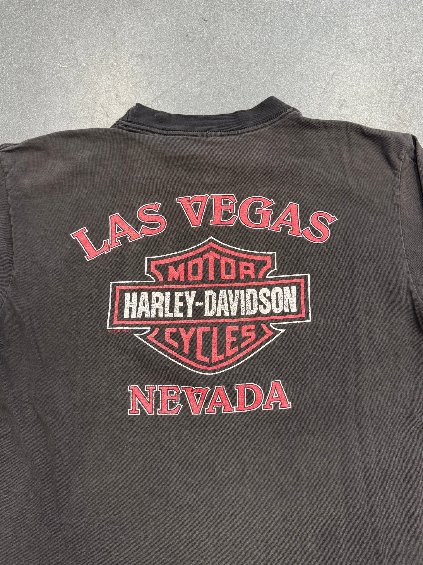 1998 HARLEY-DAVIDSON LAS VEGAS NEVADA FLAME LS TEE (PULLED TAG)