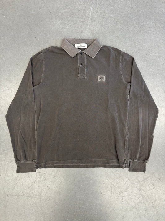 STONE ISLAND SLIM-FIT LONG SLEEVE POLO SHIRT