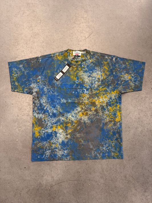 FW20 SUPREME STONE ISLAND EMBROIDERED LOGO S/S TOP - DARK BLUE (NWT)