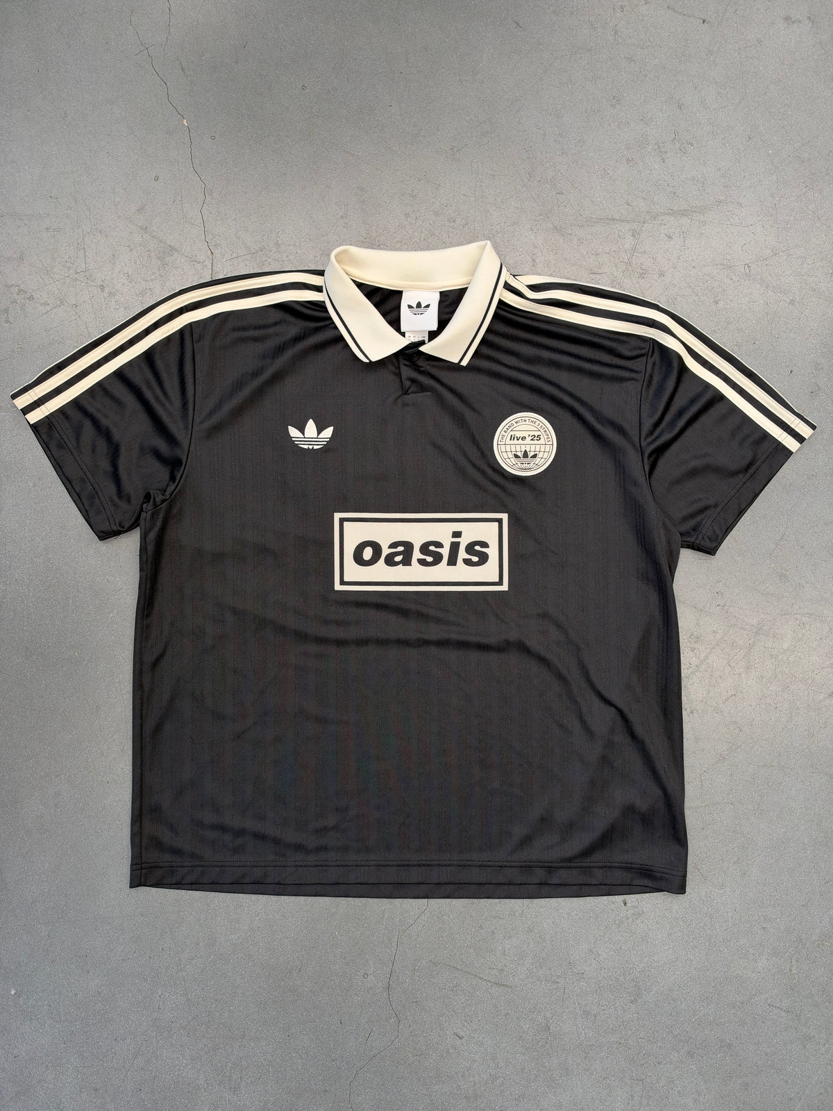 2025 ADIDAS ORIGINALS OASIS LIVE TOUR JACQUARD FOOTBALL JERSEY - BLACK