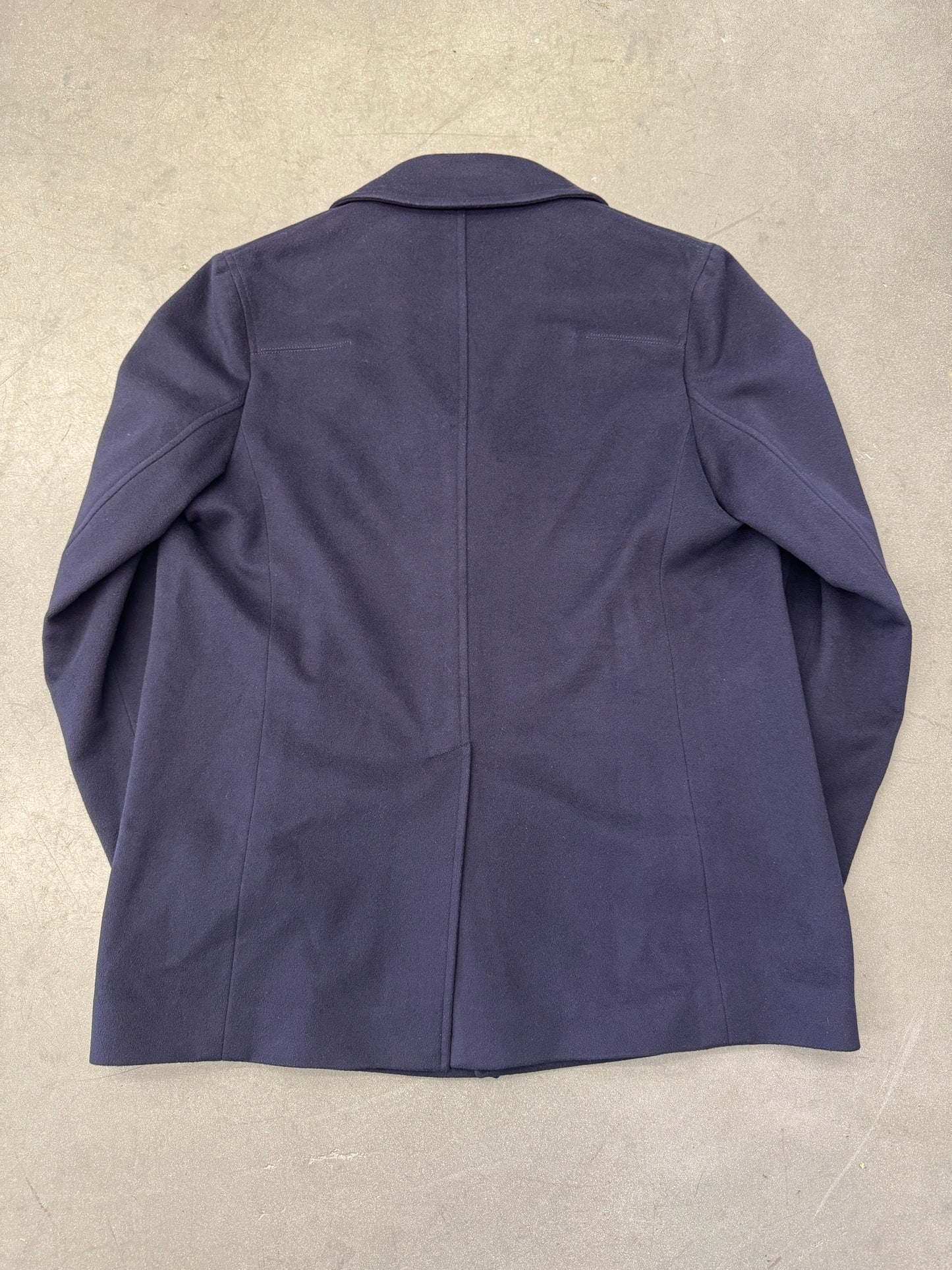DIOR CASHMERE DOUBLE BREASTED PEACOAT - NAVY