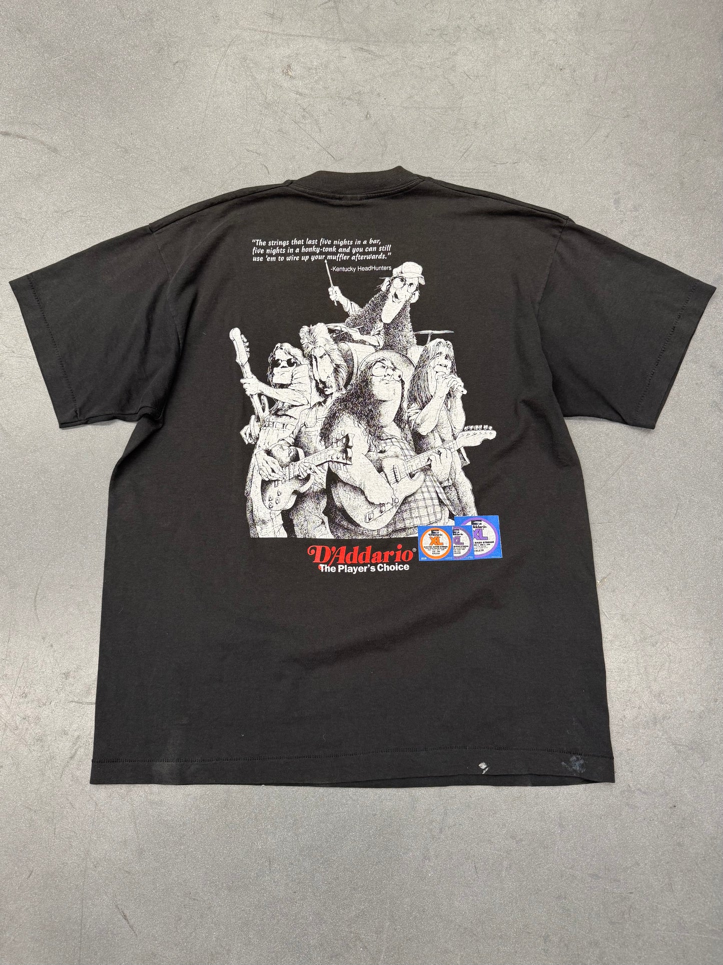 1991 THE KENTUCKY HEADHUNTERS D'ADDARIO ELECTRIC GUITAR STRINGS PROMO TEE (FOTL BEST TAG)