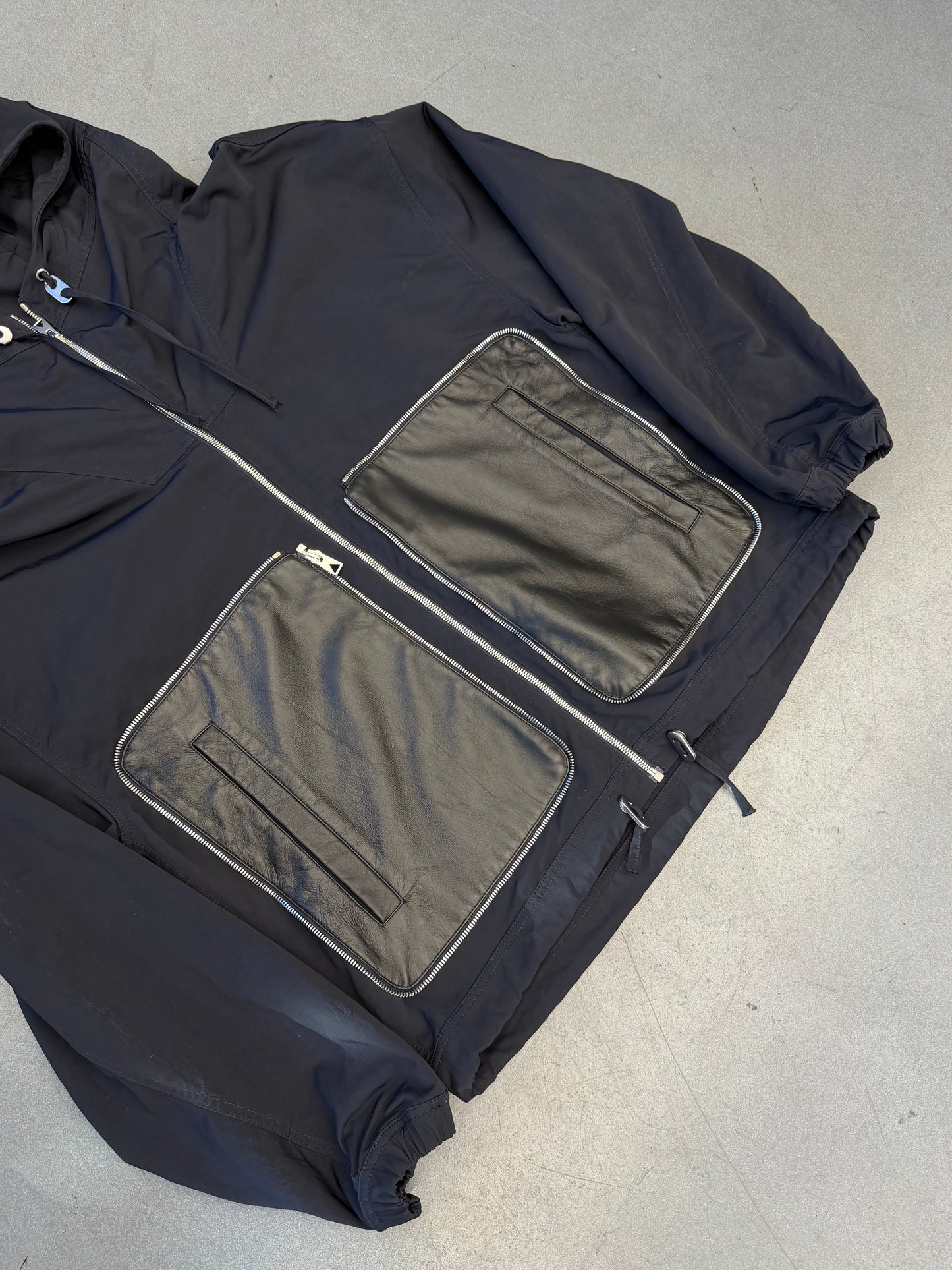 2022 BOTTEGA VENETA NYLON/LEATHER PACKABLE JACKET