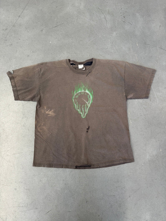 VINTAGE 420 MELTING CLOCK FADED TEE (GILDAN TAG)