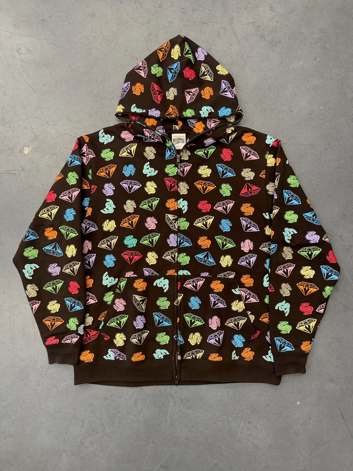 BILLIONAIRE BOYS CLUB X CASANOVA VINTAGE COMPLEXCON EXCLUSIVE DIAMONDS & DOLLARS FULL ZIP HOODIE