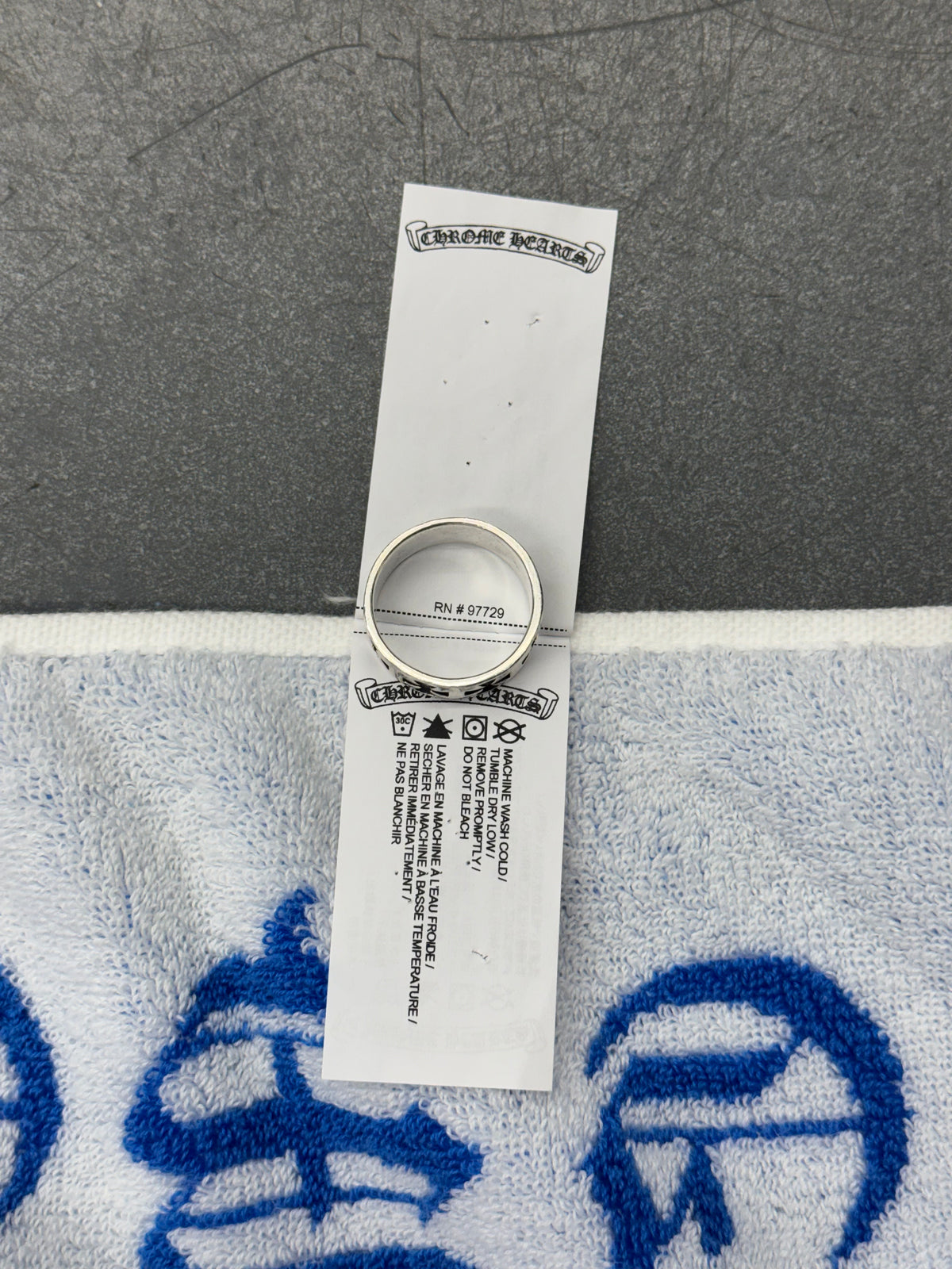CHROME HEARTS CEMETERY CROSS BEACH TOWEL - BLUE/WHITE