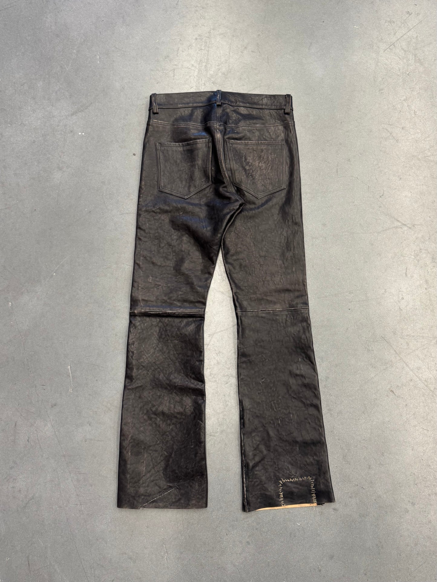 ENFANTS RICHES DEPRIMES ERD CRUST REPAIRED LEATHER FLARE JEANS - NWT