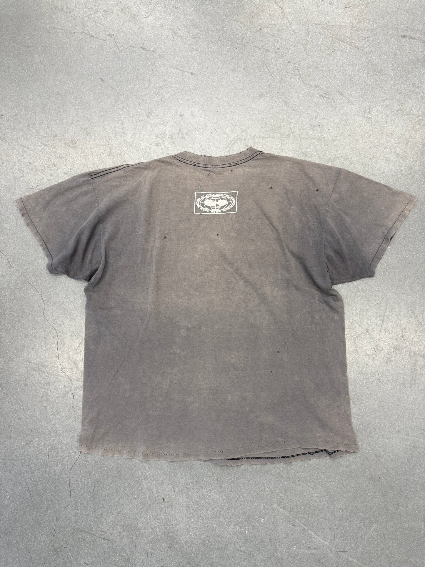 90S WU-TANG WUWEAR INC. BIG LOGO DISTRESSED AND FADED TEE (PULLED TAG)
