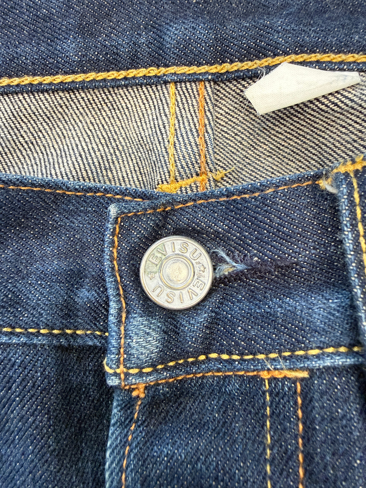 2010 EVISU DIACOCK LOGO POCKET DARK INDIGO JEANS