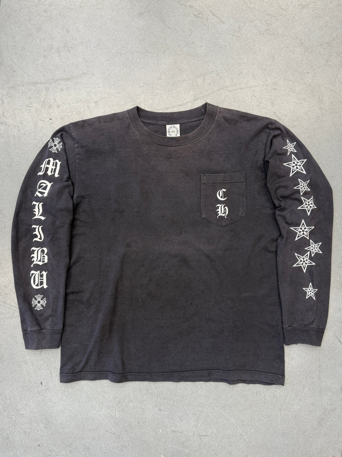 90S CHROME HEARTS MALIBU STAR LS TEE - BLACK