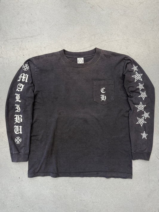 90S CHROME HEARTS MALIBU STAR LS TEE - BLACK