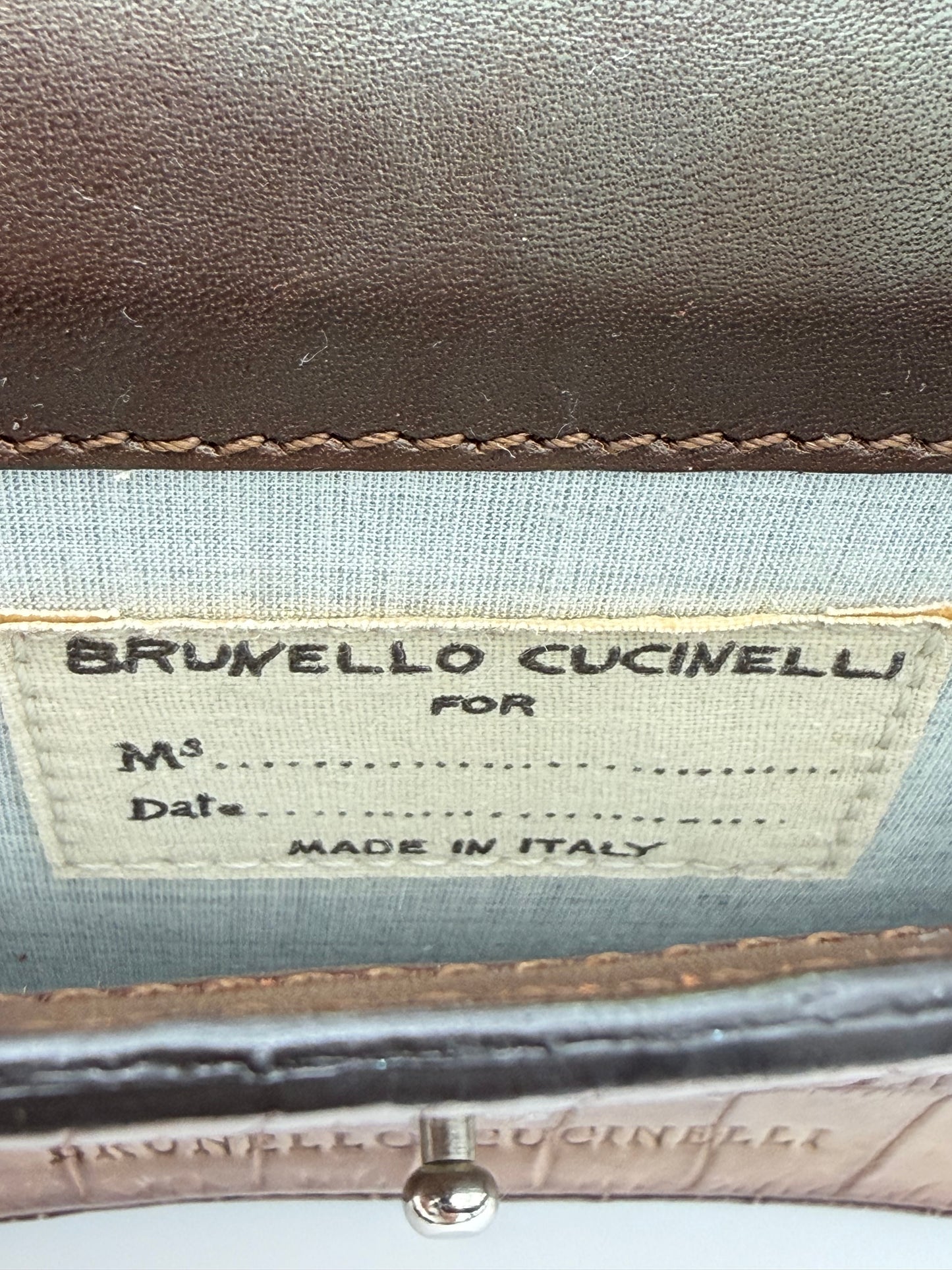 BRUNELLO CUCINELLI CROCODILE SMALL CRISSCROSS BAG