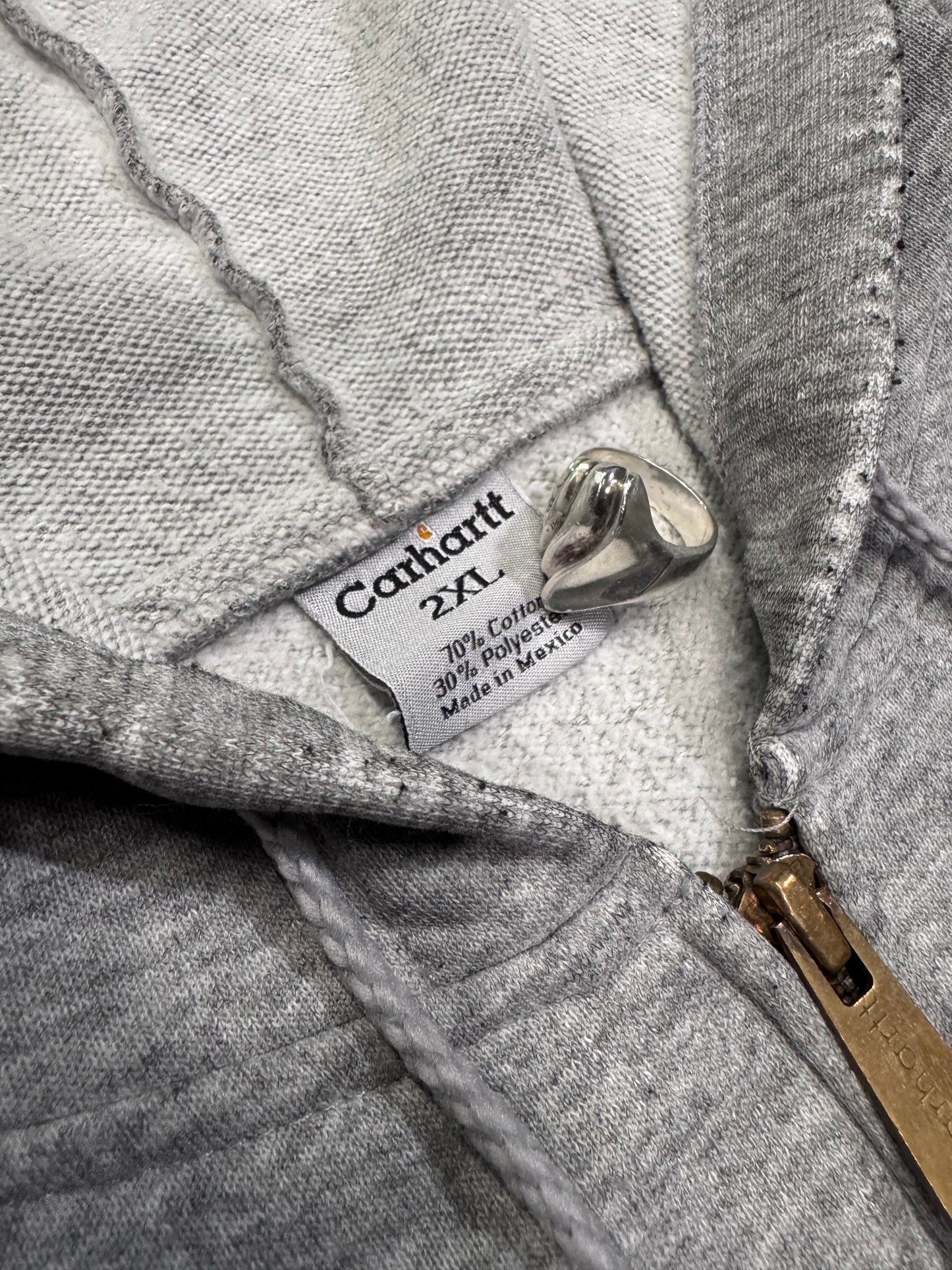 2000'S CARHARTT FULL ZIP HOODIE - GRAY 2XL