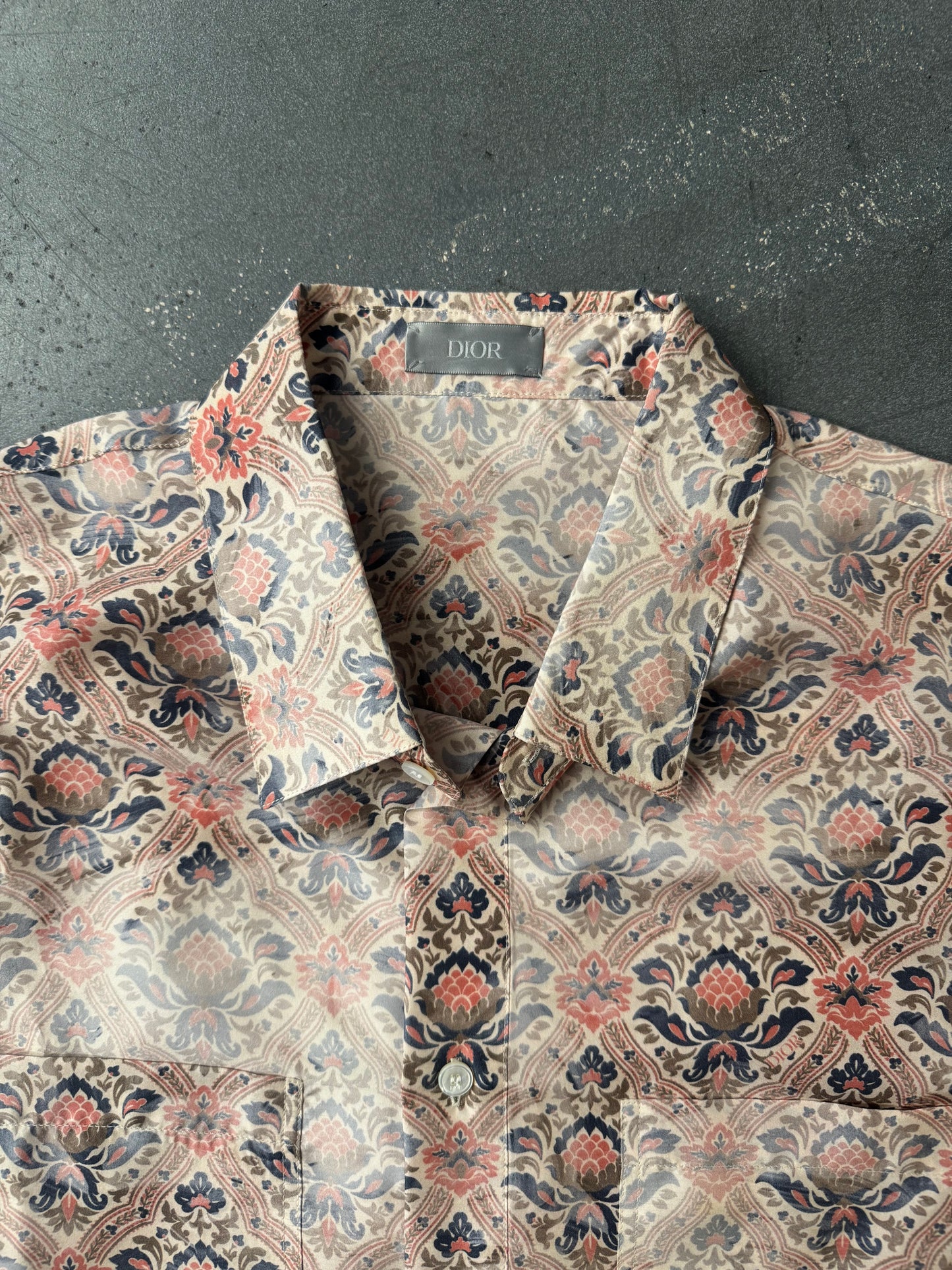 2021 DIOR X AMOAKO BOAFO MEN SILK LS SHIRT
