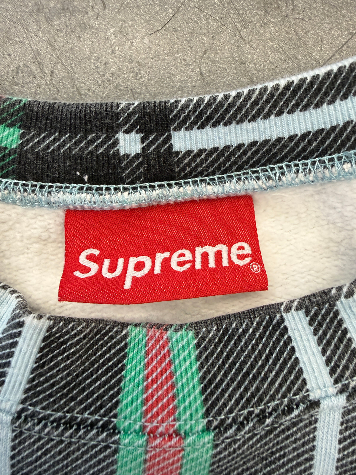 SS21 SUPREME PLAID CREWNECK