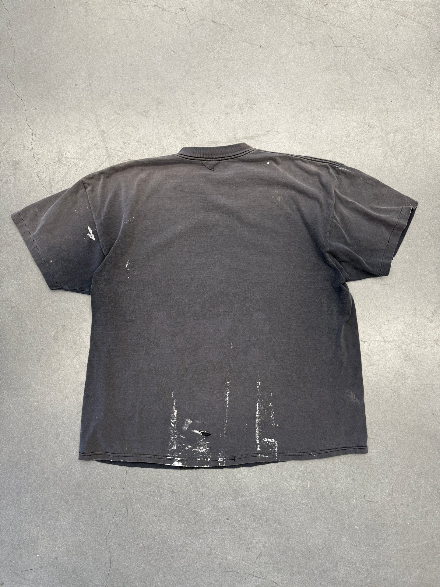 VINTAGE SMOKED AFTER POCKET BLANK TEE - BLACK (FADED & DISTRESSED)