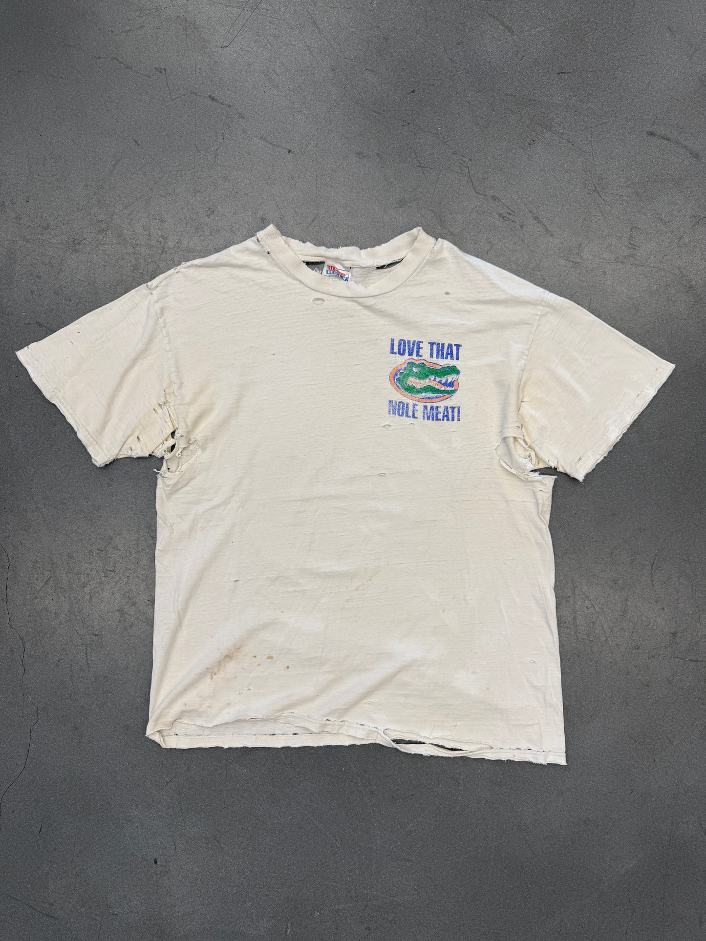90'S FLORIDA GATORS "LOVE THAT NOLE MEAT!" TEE (HANES TAG)