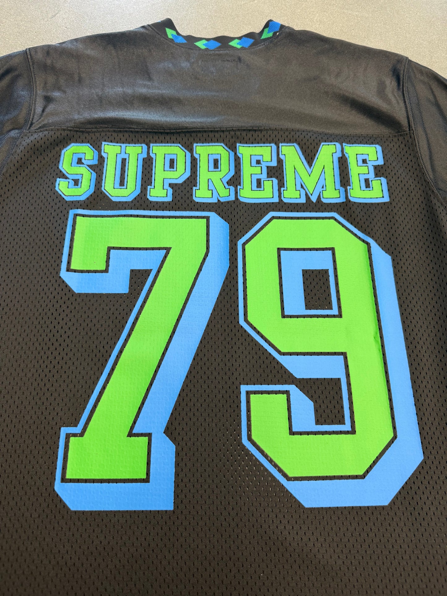FW13 SUPREME DIAMOND RIB FRIEND OR FOE FOOTBALL JERSEY BLACK