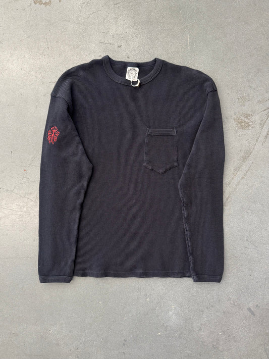 VINTAGE CHROME HEARTS FUCK YOU VINE DAGGER EMBROIDERED LS POCKET THERMAL