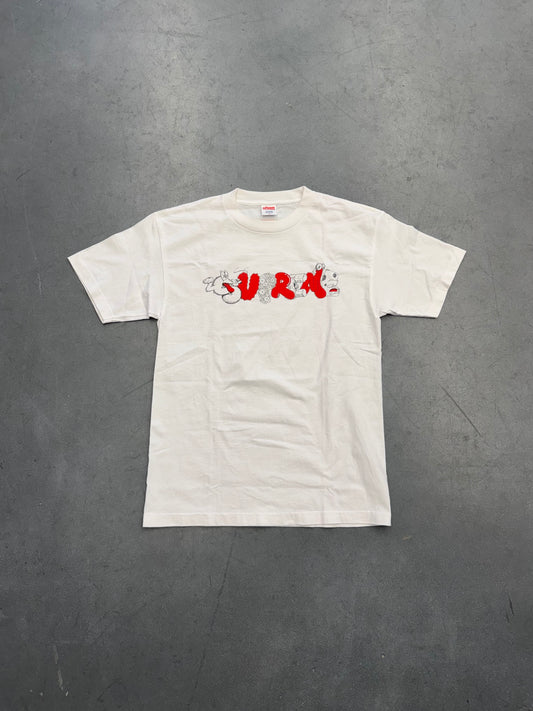 SS11 SUPREME X KAWS X ORIGINALFAKE BUBBLE LOGO TEE - WHITE
