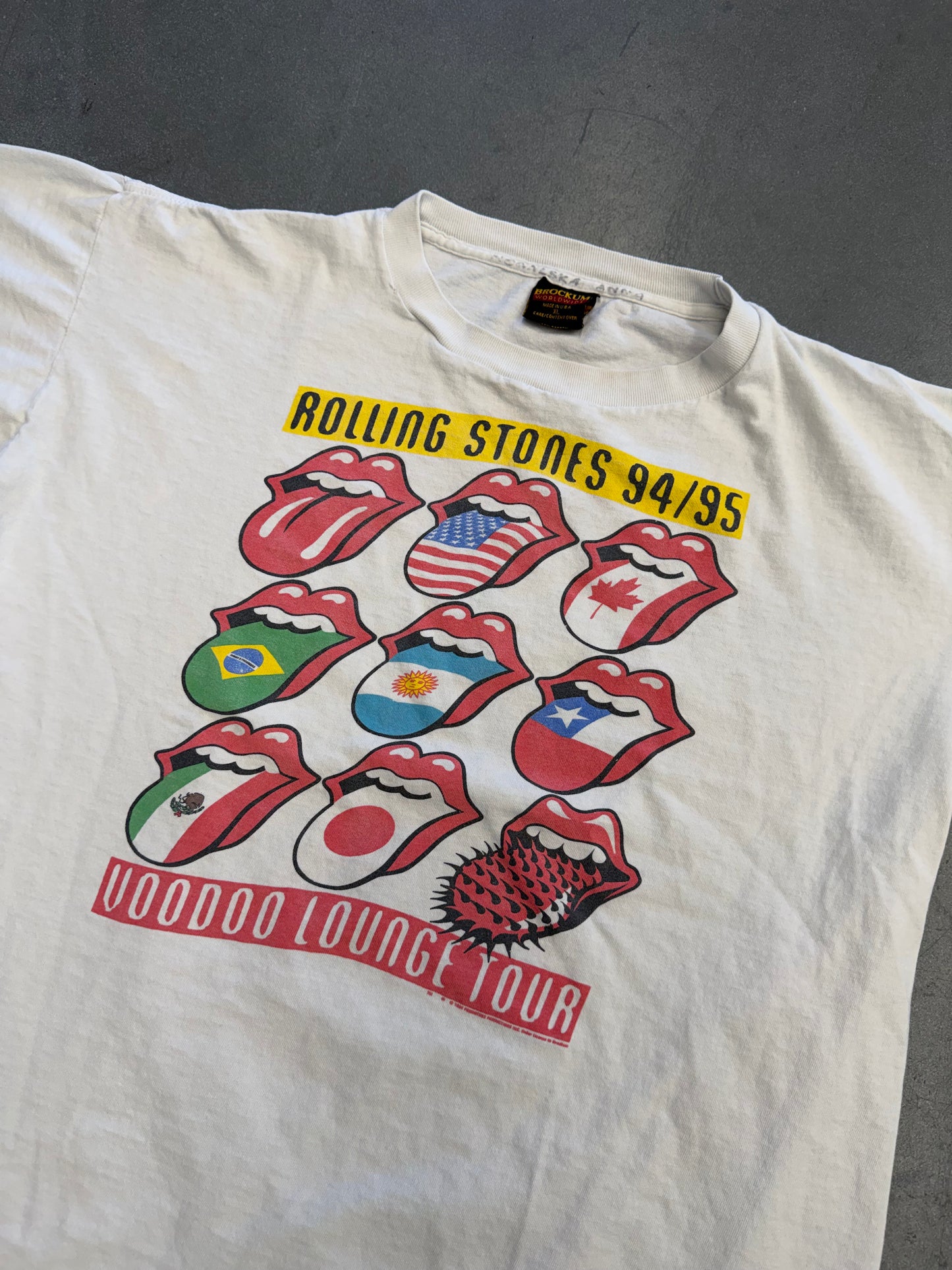 1994 ROLLING STONES 94/95 VOODOO LOUNGE TOUR TEE (BROCKUM TAG)