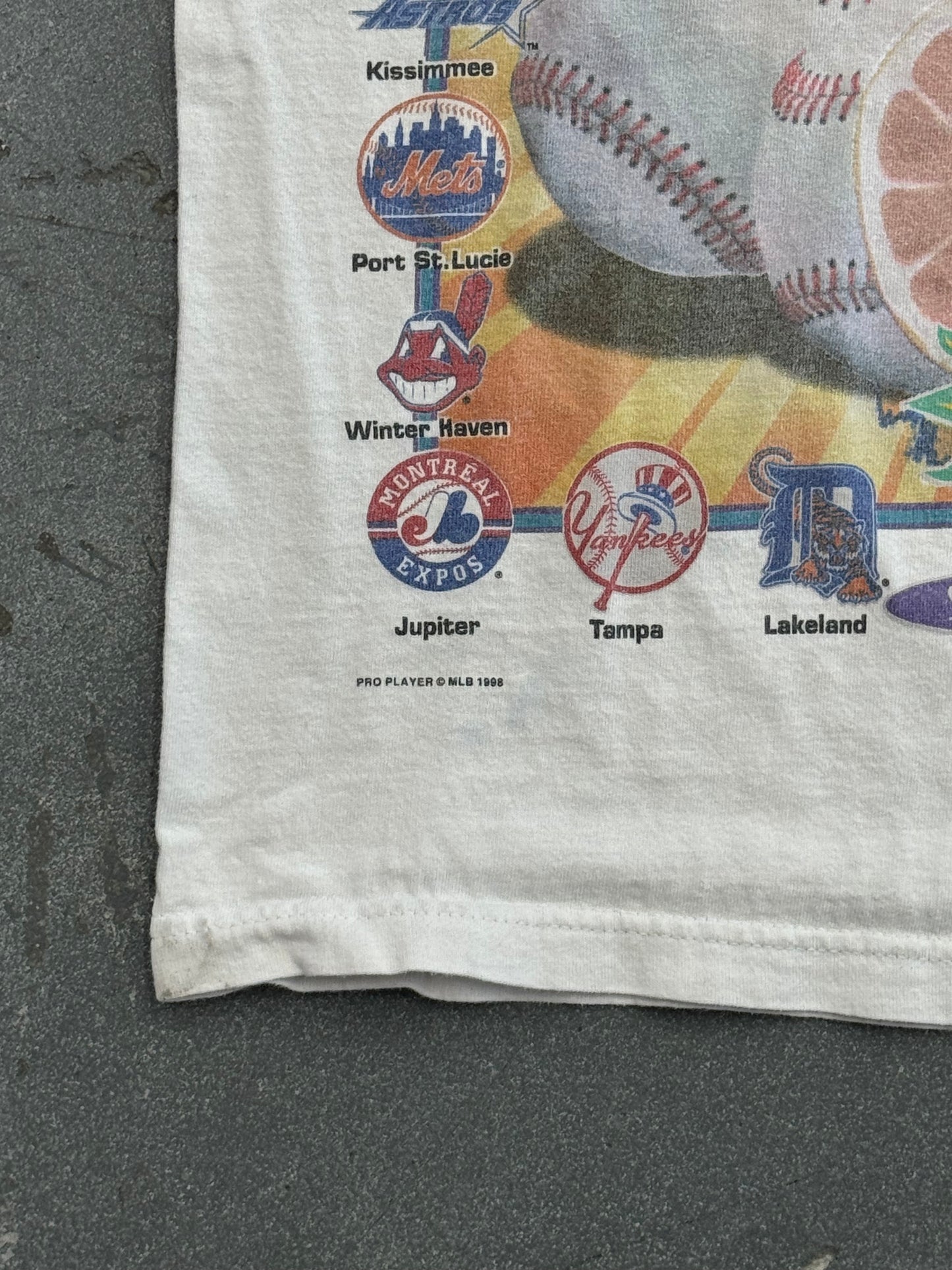 1998 MLB GRAPEFRUIT LEAGUE FLORIDA SPRING TRAINING BASEBALL TEE (PRO PLAYER TAG)