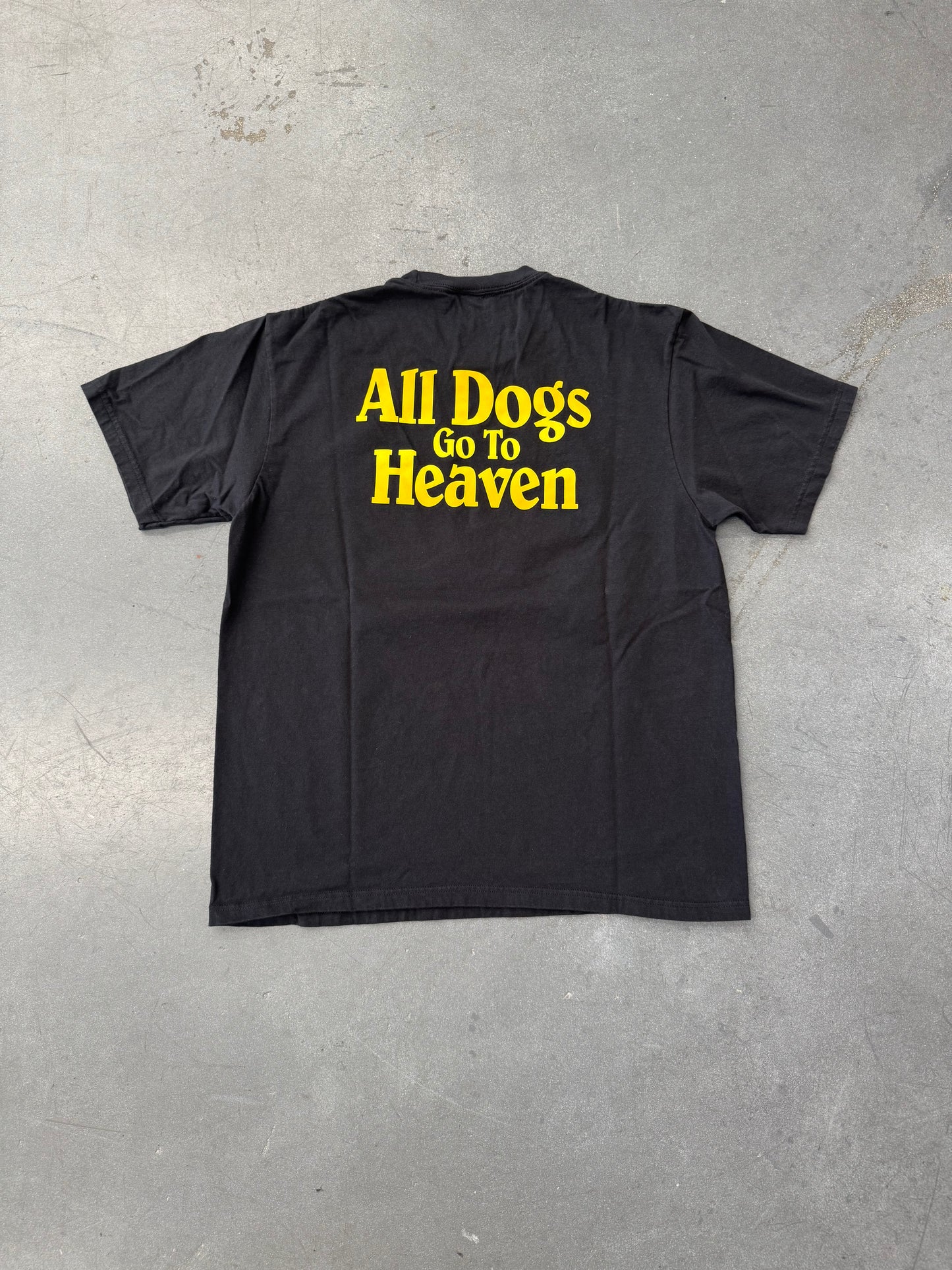 FW25 SUPREME ALL DOGS GO TO HEAVEN TEE - BLACK