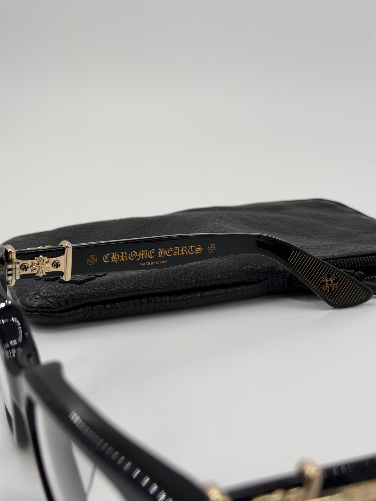 CHROME HEARTS VAGILLIONAIRE II EYEGLASSES - BLACK/GOLD