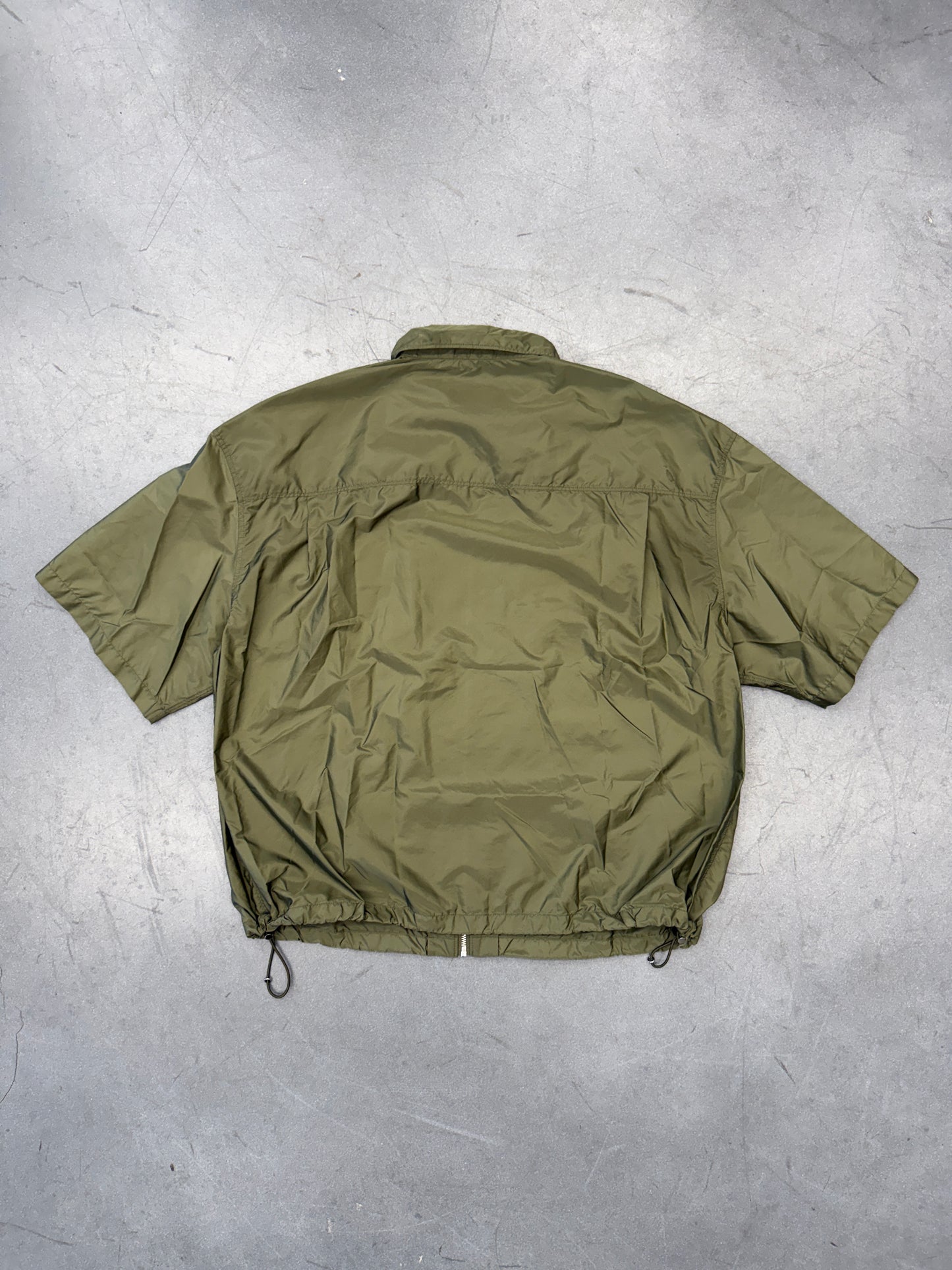 PRADA SUMMER NYLON ZIP UP SHIRT - GREEN