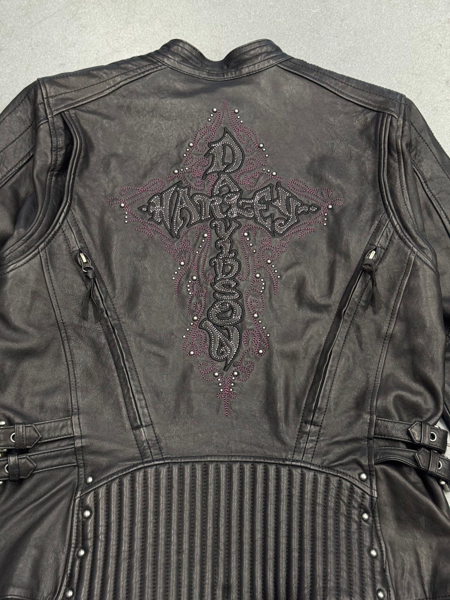 2015 HARLEY-DAVIDSON EMBROIDERED CROSS STUDDED JACKET
