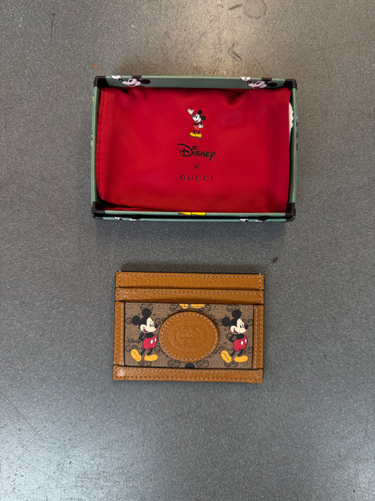 2022 GUCCI X DISNEY CARDHOLDER MINI GG-SUPREM MICKEY MOUSE BEIGE (NEW WITH BOX) (TANIA)