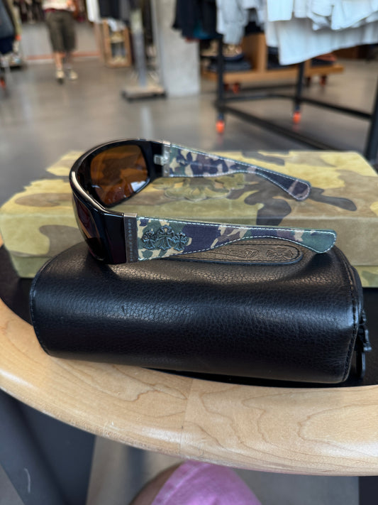 CHROME HEARTS HARD JAMES CAMO SUEDE SUNGLASSES (WITH CASE)