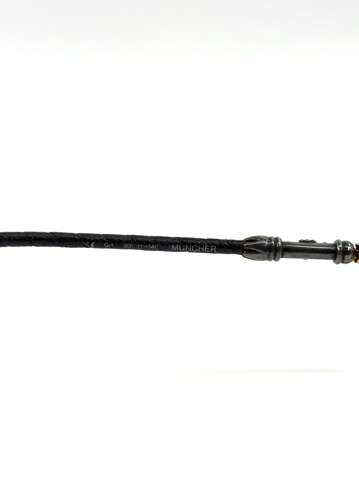 CHROME HEARTS 'MUNCHER' LEATHER HANDLES EYEGLASSES (PRE-OWNED W/ CASE)