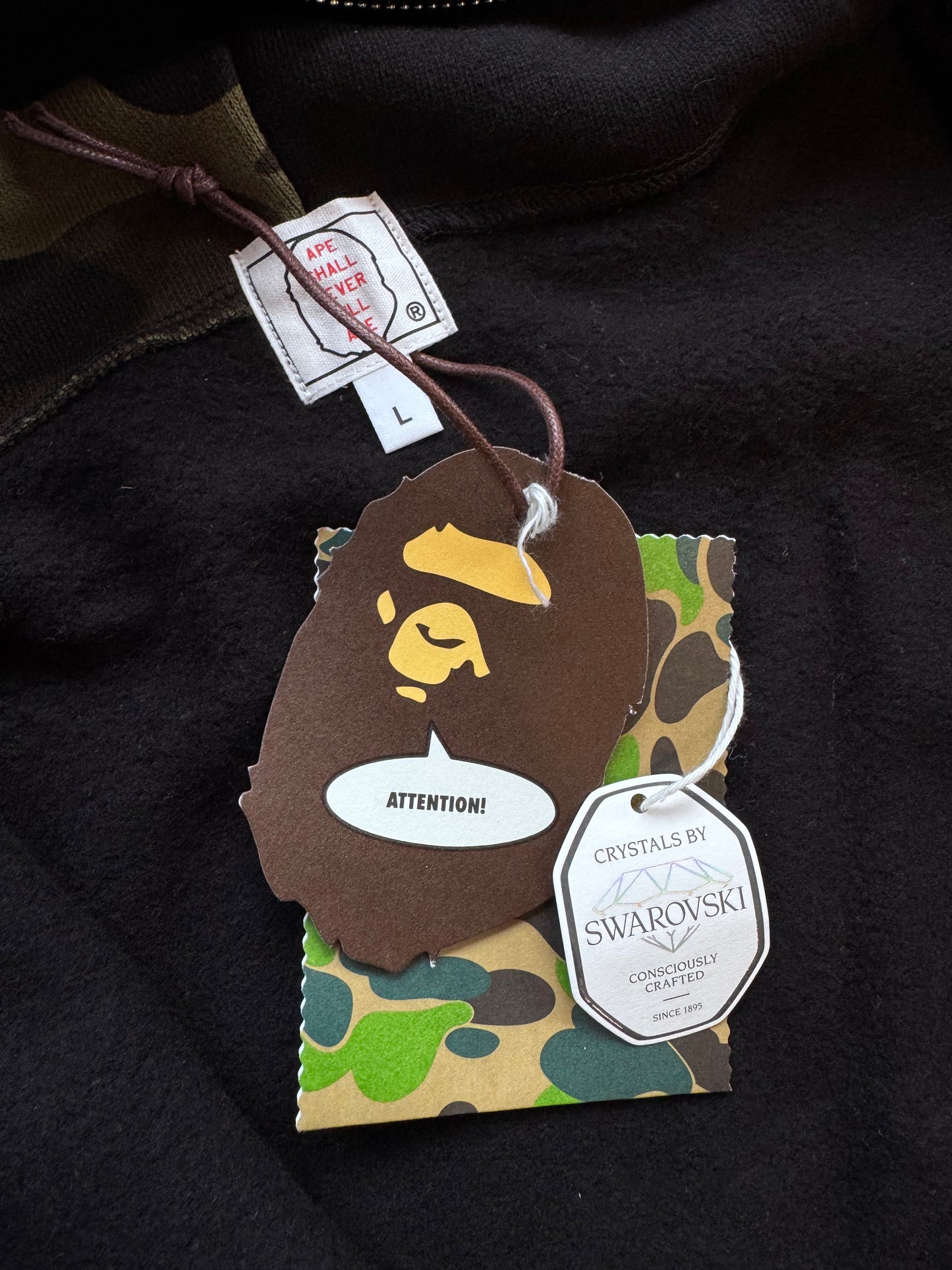 FW18 A BATHING APE BAPE SWARVOSKI SHARK FULL ZIP HOODIE (NEW)