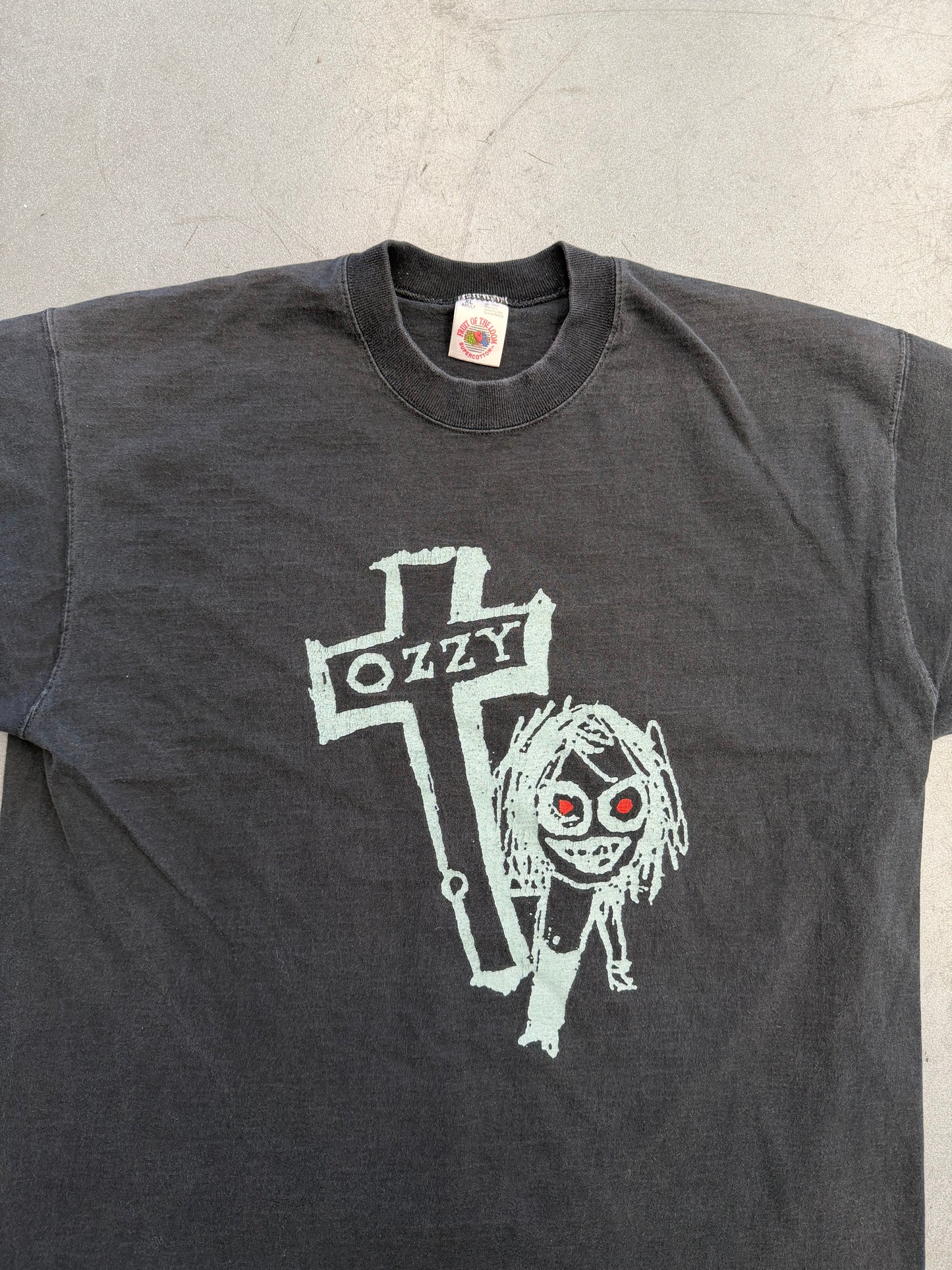 1996 OZZY OSBOURNE RETIREMENT SUCKS TOUR VIDEO CREW TEE (FOTL TAG)