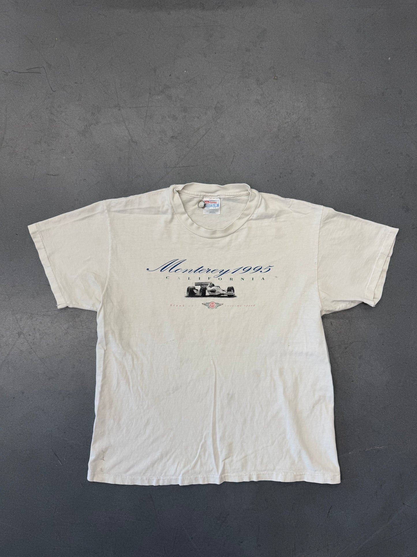 1995 MONTEREY CALIFORNIA CHAMPIONSHIP RACING TEE (HANES BEEFY-T TAG)