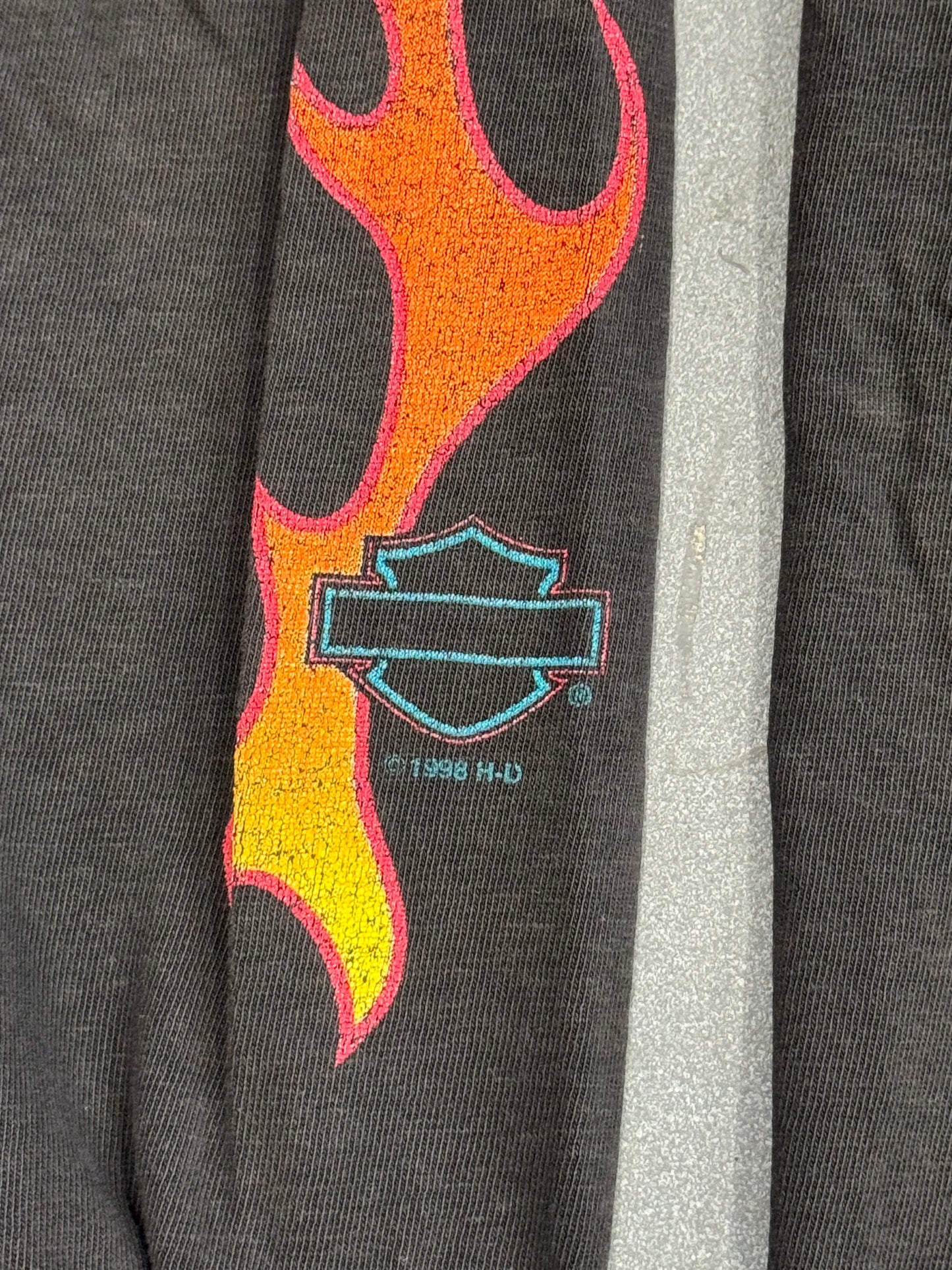 1998 HARLEY-DAVIDSON LAS VEGAS NEVADA FLAME LS TEE (PULLED TAG)