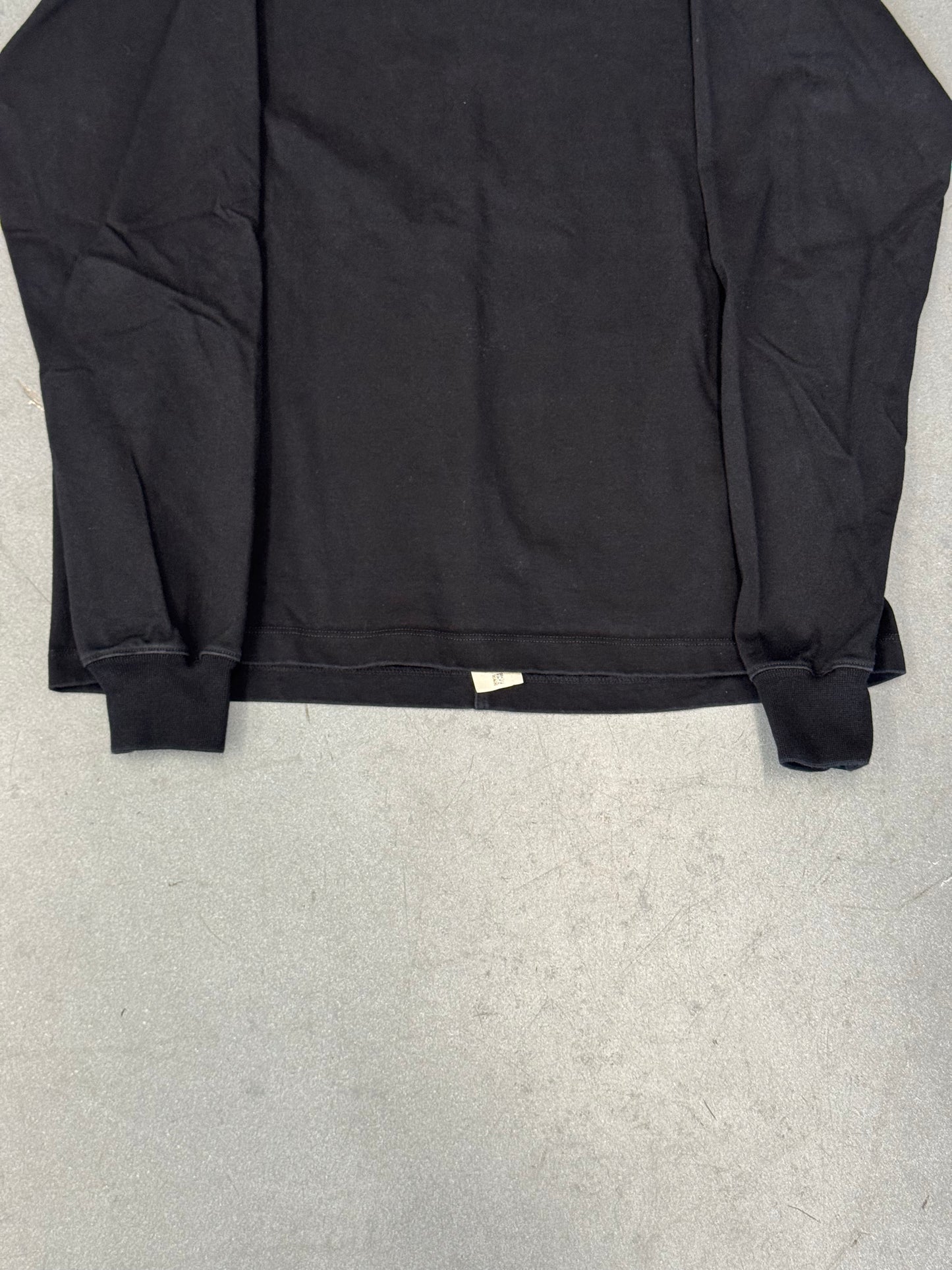RICK OWENS BASIC BLACK THICK LONGSLEEVE SPLIT BACK