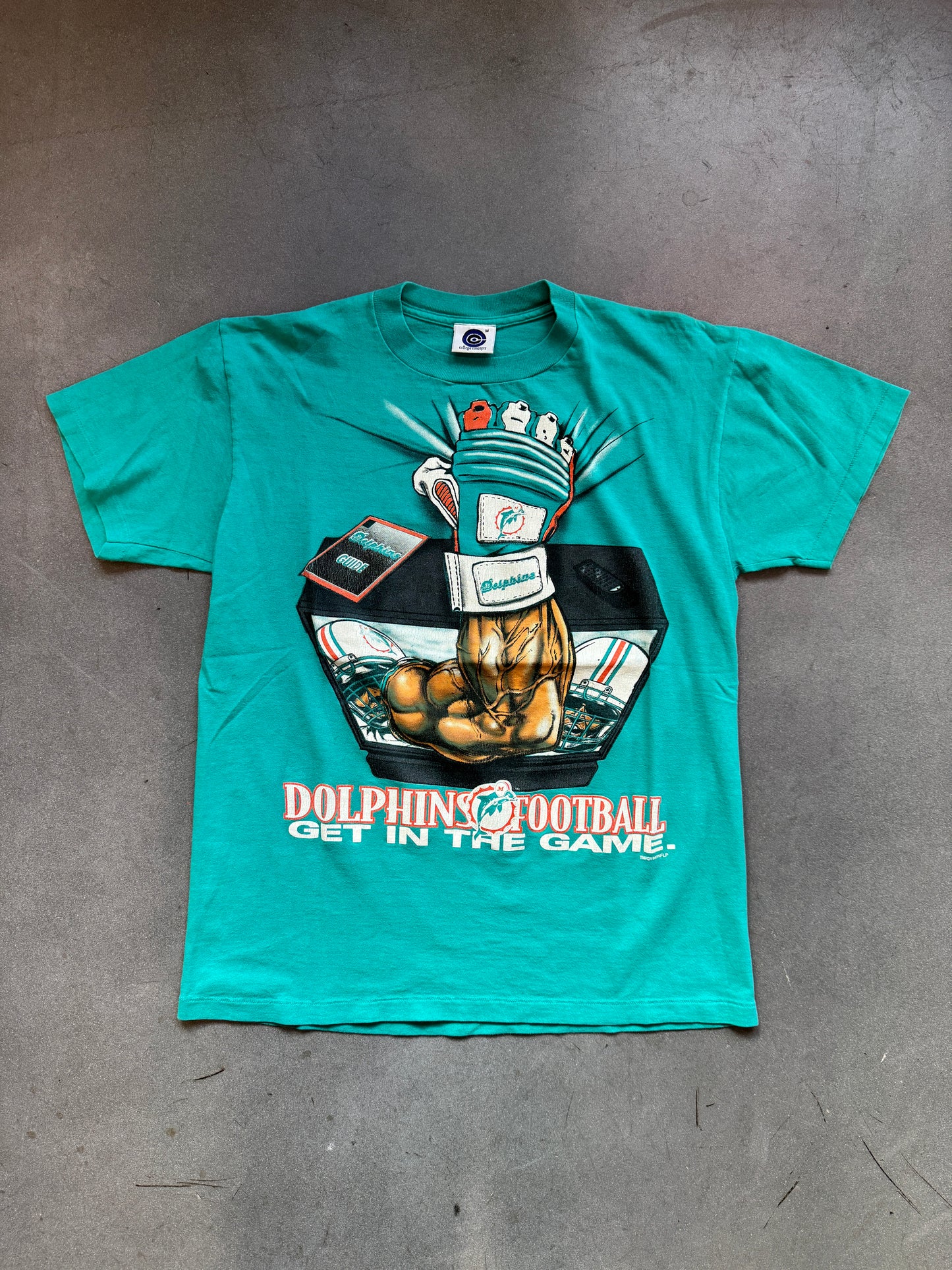 1995 MIAMI DOLPHINS GET IN THE GAME. TV TEE (COLLEGE CONCEPTS TAG)
